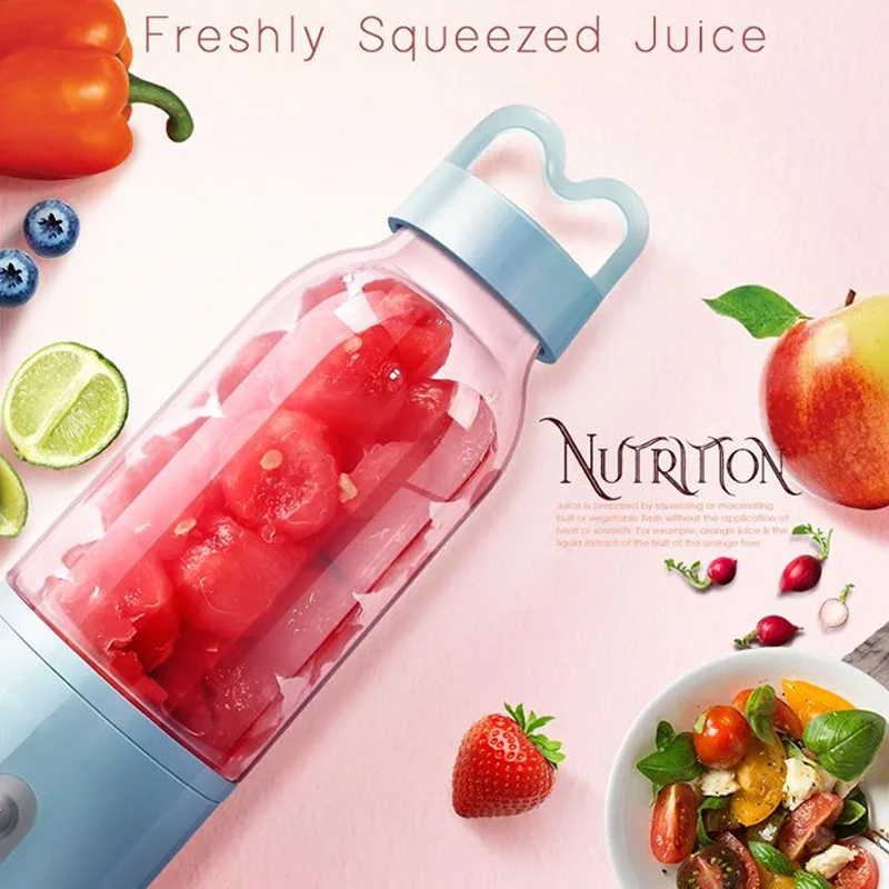 500mL USB Blender Juicer Cup 2 In 1 Portable Blender Food Processor For Travel