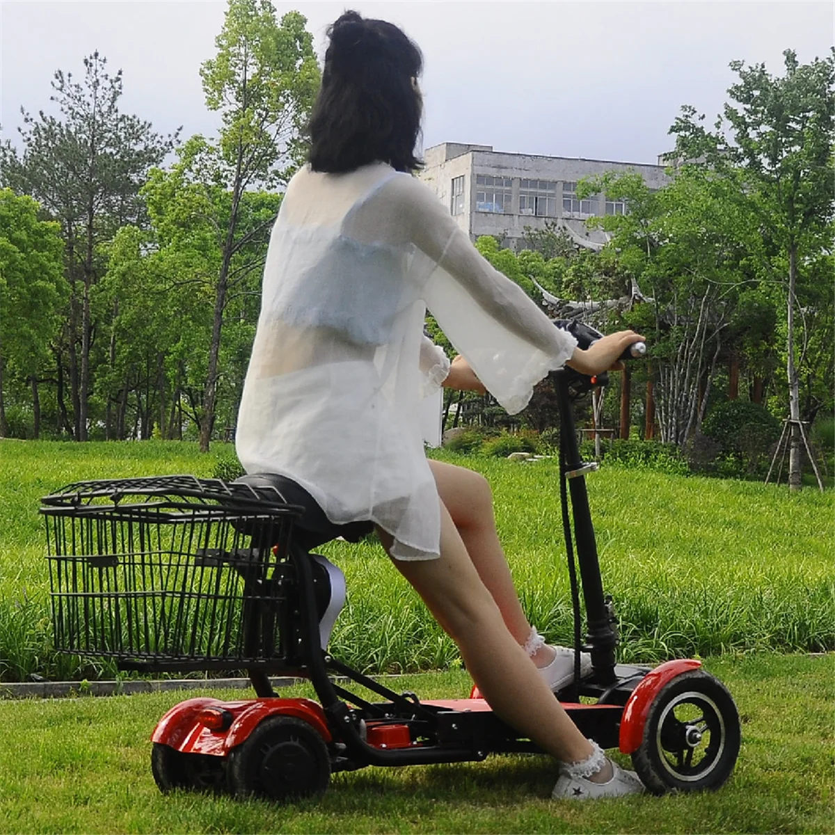high quality 36V lightweight powerful compact elderly mobility quadricycle scooter easy folding electric moped electric mobility
