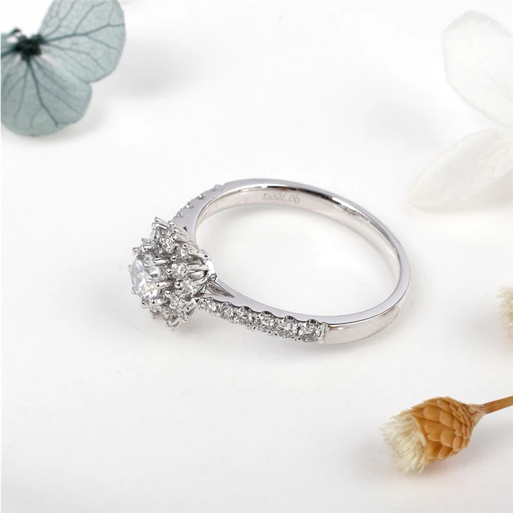 High End New Fashion Exquisite moissanite and diamond ring cvd diamond gold diamond rings