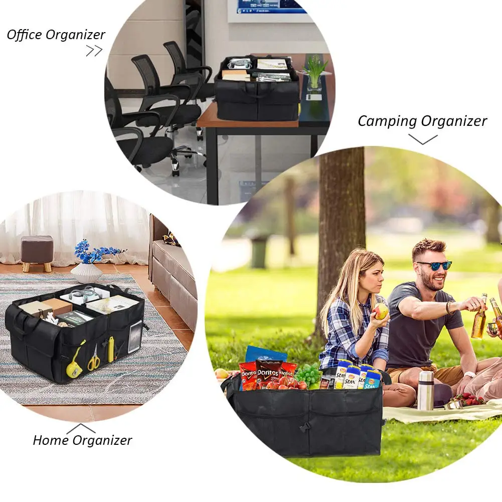 Car Trunk Backseat Organizer for SUV, 8 Pocket Waterproof, Dust-proof, Sturdy Foldable Cargo Net Storage for More Trunk Space