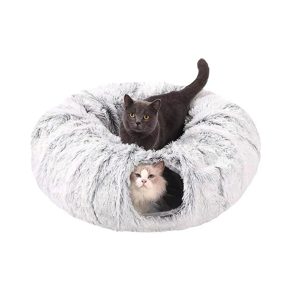 Manufacturer wholesale plush foldable collapsible cat tunnel