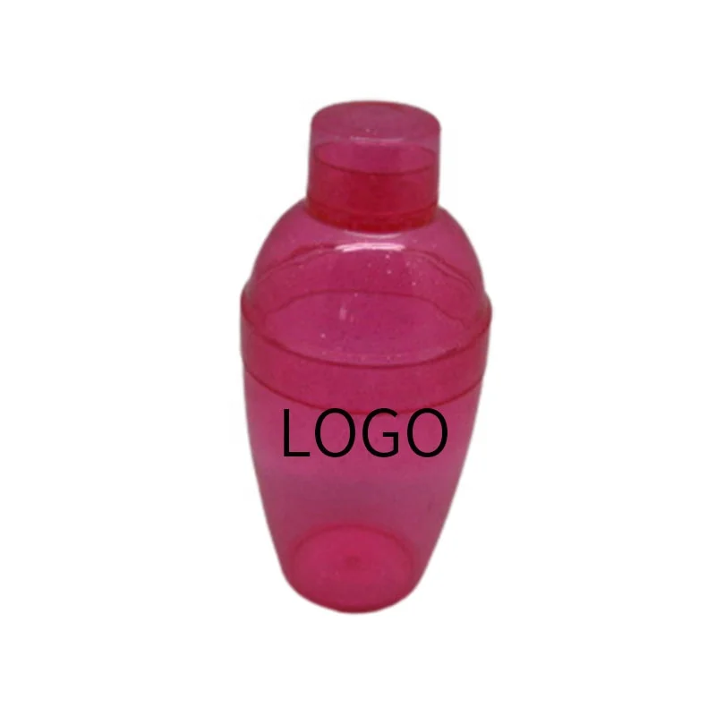 Plastic Size 350ML Customize Cocktail Shaker Plastic Bar Tool Shakers for Cocktail