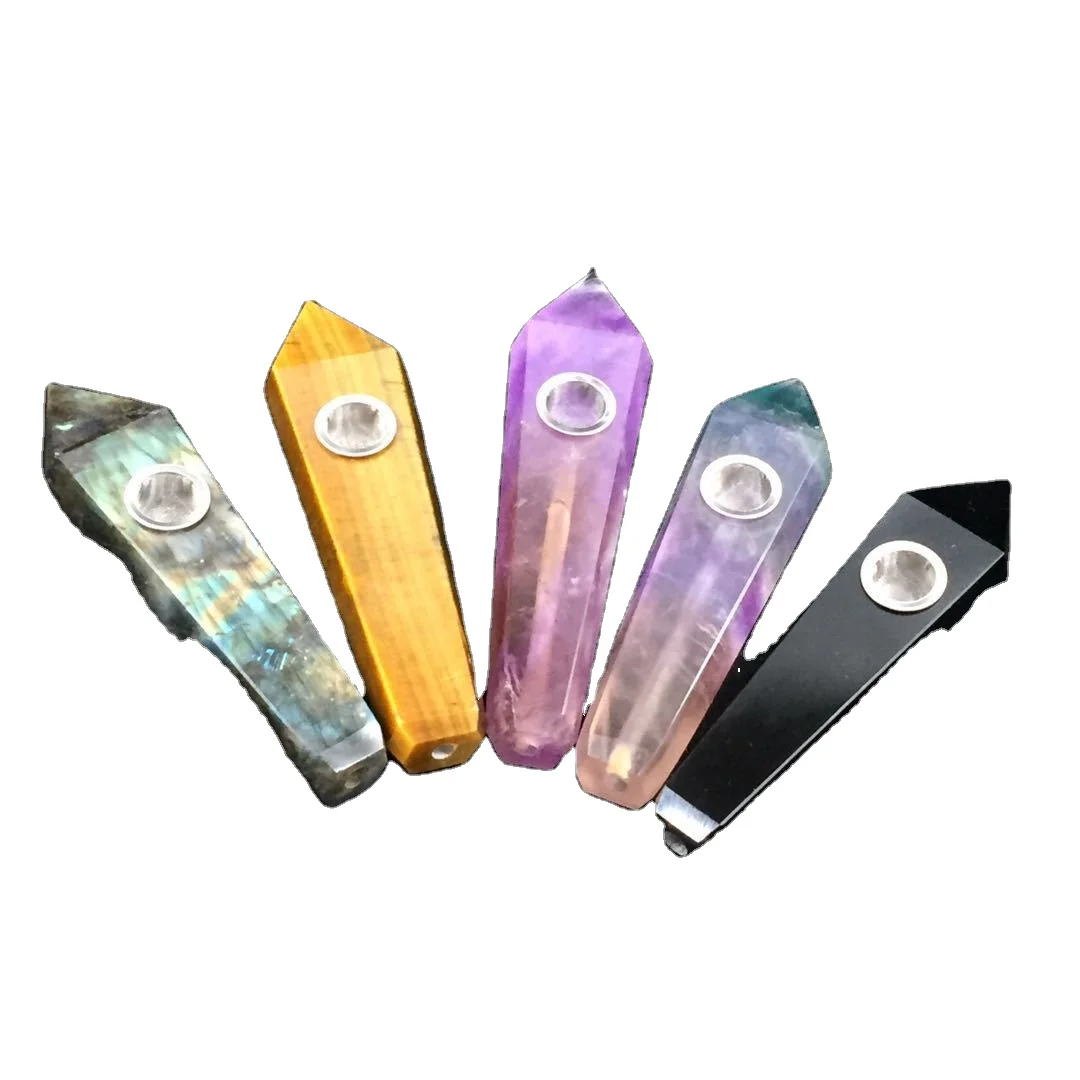 
Wholesale High Quality Natural Quartz Crystal Smoking Pipes Wand Healing for Tobacco 