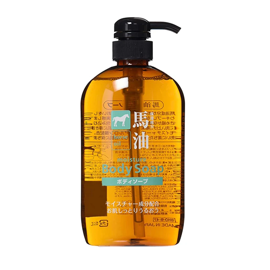 Япония, увлажняющий гель для душа KUMANO YUSHI, конское масло, силикон, 600 мл