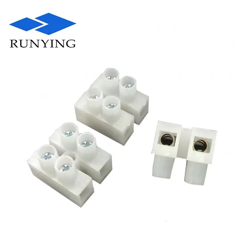 PA8 2 Poles Wire Connector PA66 nylon plastic 0.5-2.5mm2 lighting Terminals Screw type Electric cable Terminal Block