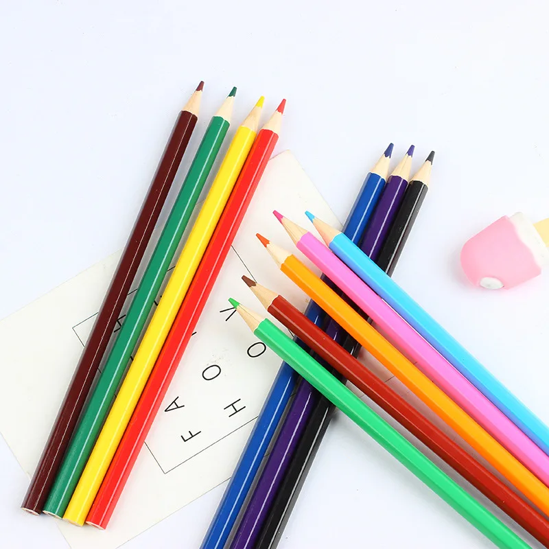 School students supply Economic 6/12 pack color pencil art artist wood pencils set kids boxes of colored pencils
