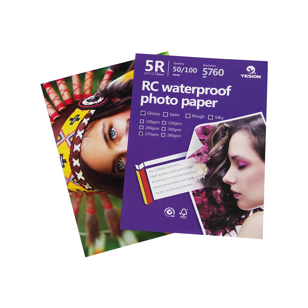260gsm RC Resin Coated Waterproof Glossy 3R 4R 5R A3 A4 Photo Paper 4x6 5x7 photo paper sheets