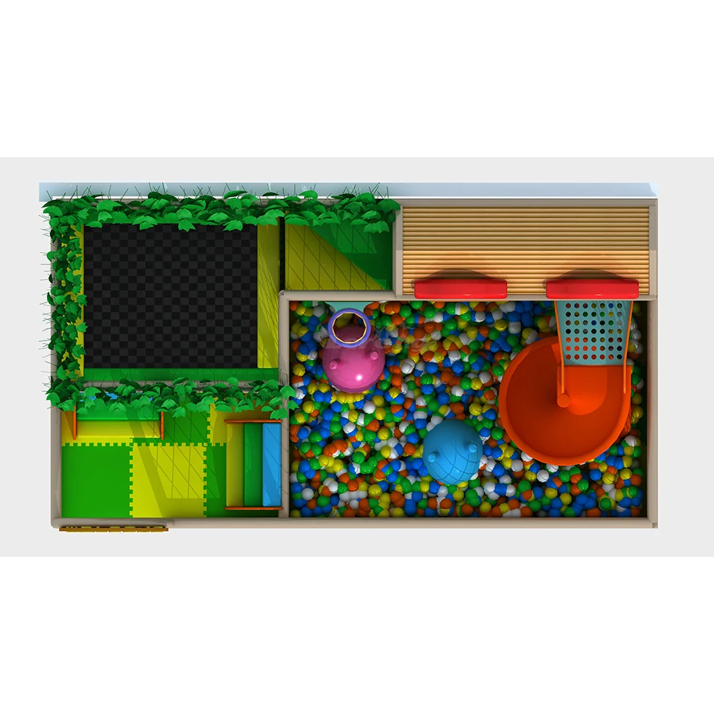 Small Indoor Playground Wooden Kids Playhouse Children Plastic Play House Indoor Soft Playground Play Area For Sale