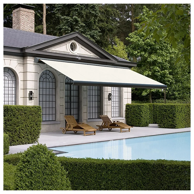 Customized Aluminum Folding Arm Outdoor Balcony Patio Garden Electric Full Cassette Retractable Awnings