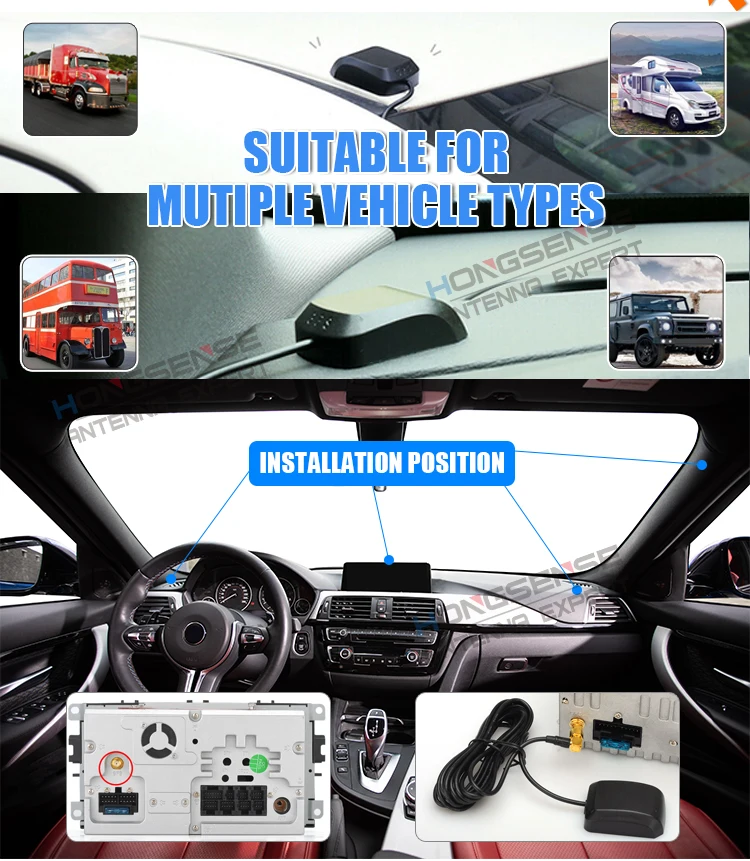 28dbi 1575.42mhz GPS Antenna For Android Tablet RG174 Cable With SMA Connector