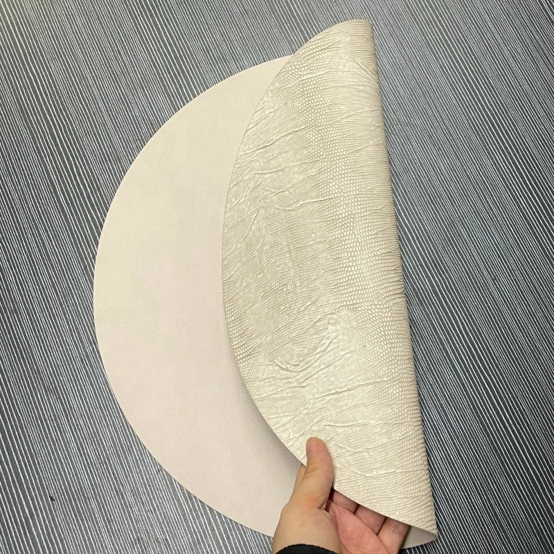 Custom Elegant Luxury Wipeable Eco-friendly Durable Round Arabic Placemat Pu Leather Food Placemats with logo
