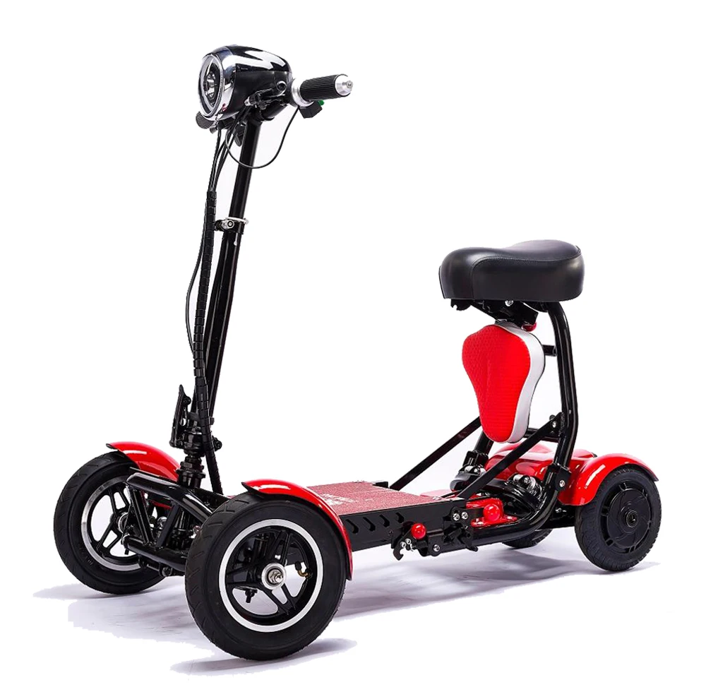 EMANBA foldable perfect lithium 4 wheel electric folding mobility scooter convenient for elderly