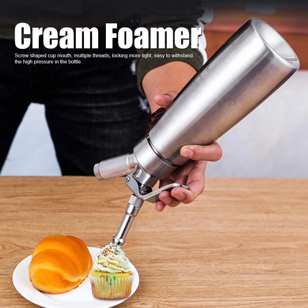 18/8 Stainless Steel Whipped Cream Dispenser With 3 Decorating Tips Professional Whipped Cream Maker Home Bake Tools