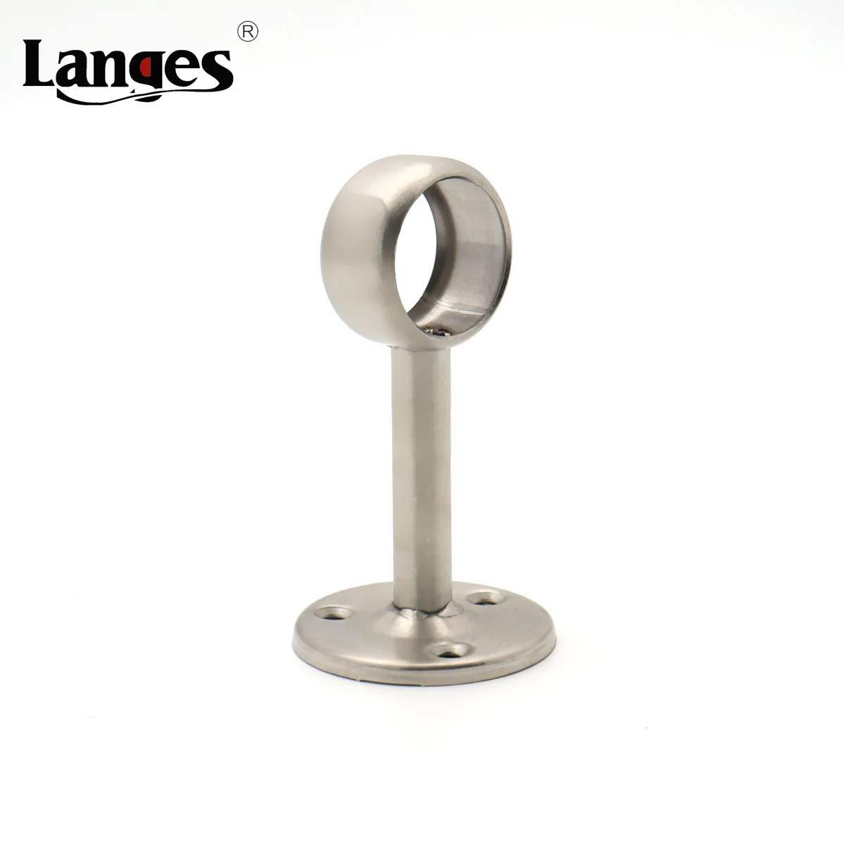 Stainless Steel Hollow Ceiling Mount Balcony Shower Curtain Closet Rod Holder Flange