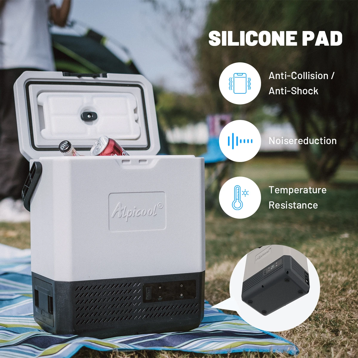 Alpicool P18 Mini Capacity Single Cooler 12V AC DC Dual Use Freezer Electric Compressor Fridge Portable Camping Car Refrigerator