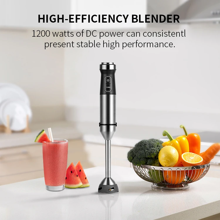 Adjustable Speed Stick Blender Beaker Chopper Whisk Frother for Soup Sauce Baby Food Stainless Steel Hand Fruit Blender