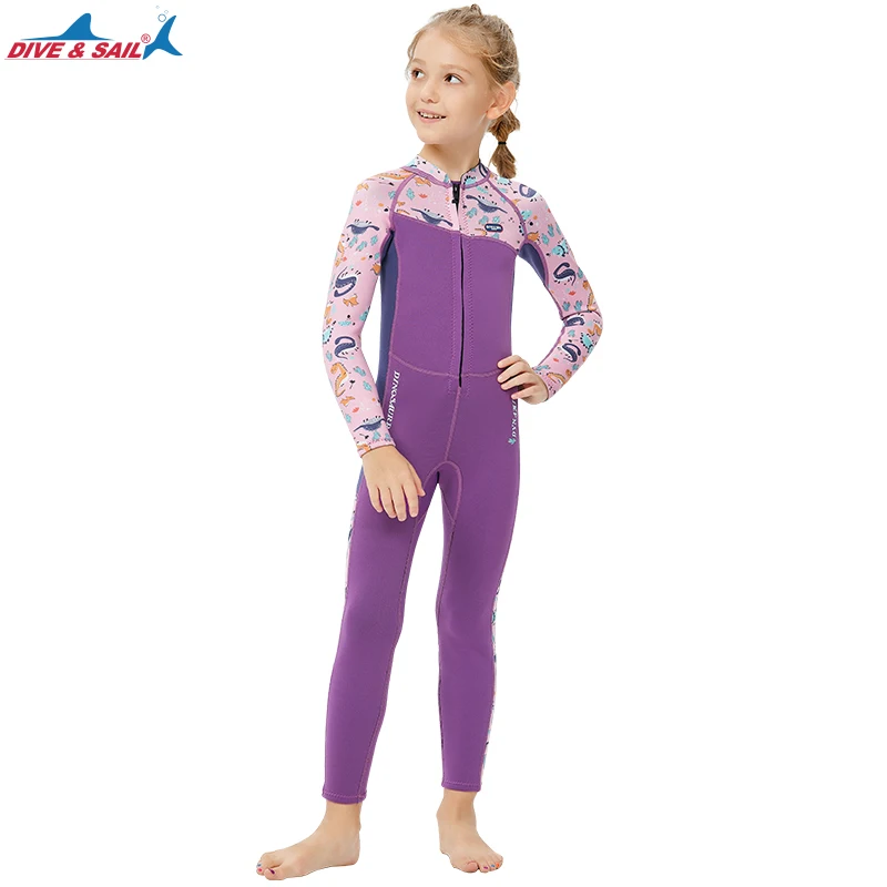 Wholesale New 2.5MM Children One Piece Swimsuit Swimwear Kids Keep Warm Diving Wet Suit Neoprene Girl Surfing Snorkeling Wetsuit