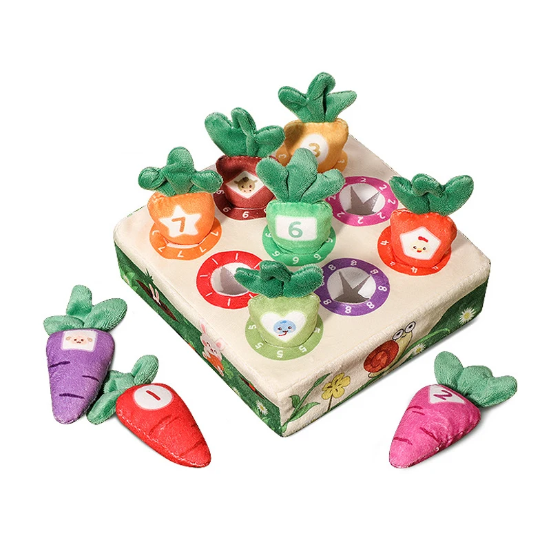 Crinkle Sensory Toys for Babies Carrot Harvest Game Pulling Toy Soft Toddler Montessori Educational Toys