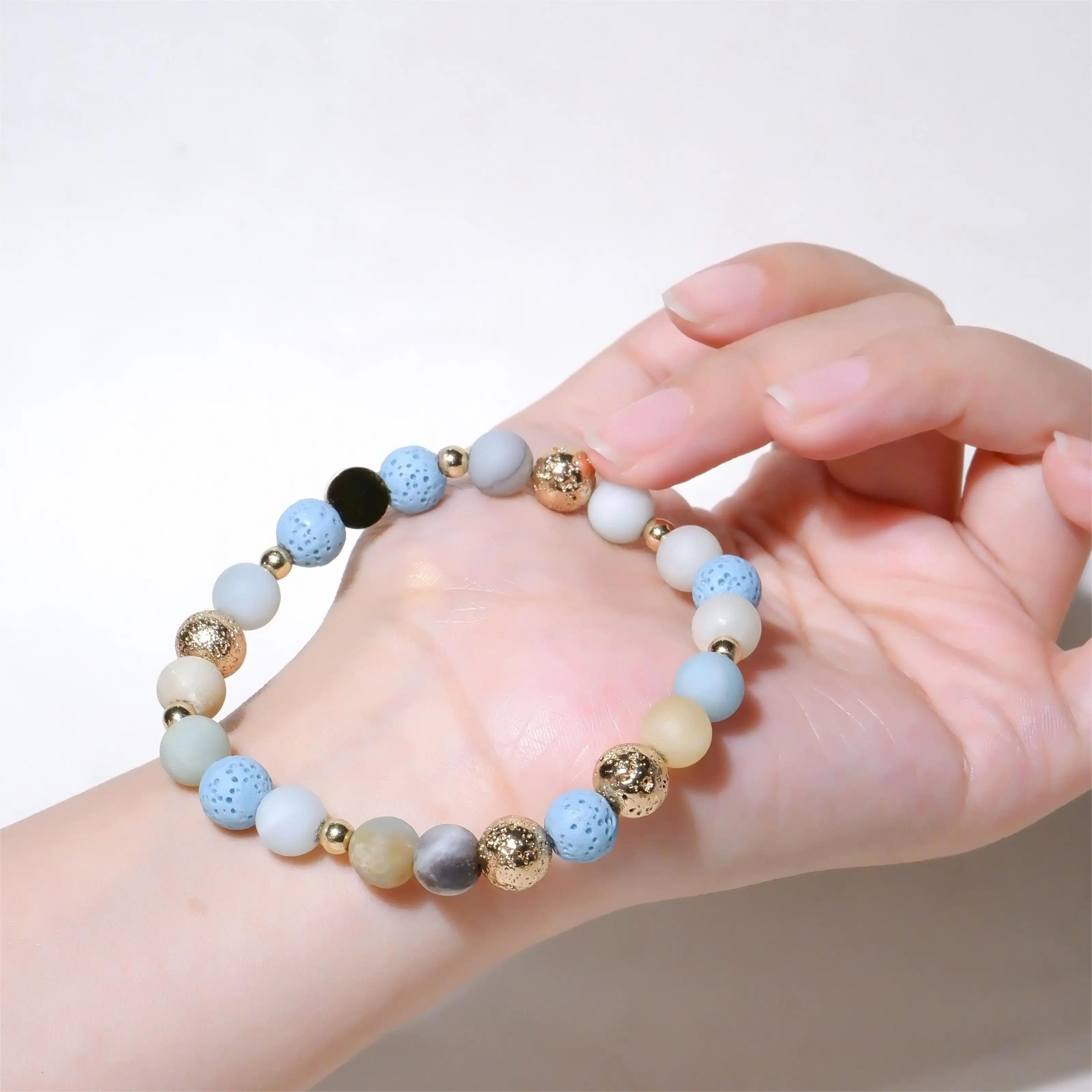 C&H Wholesale Precious turquoise Stone Quartz bracelet crystal Beaded Healing Stone bracelets For Women