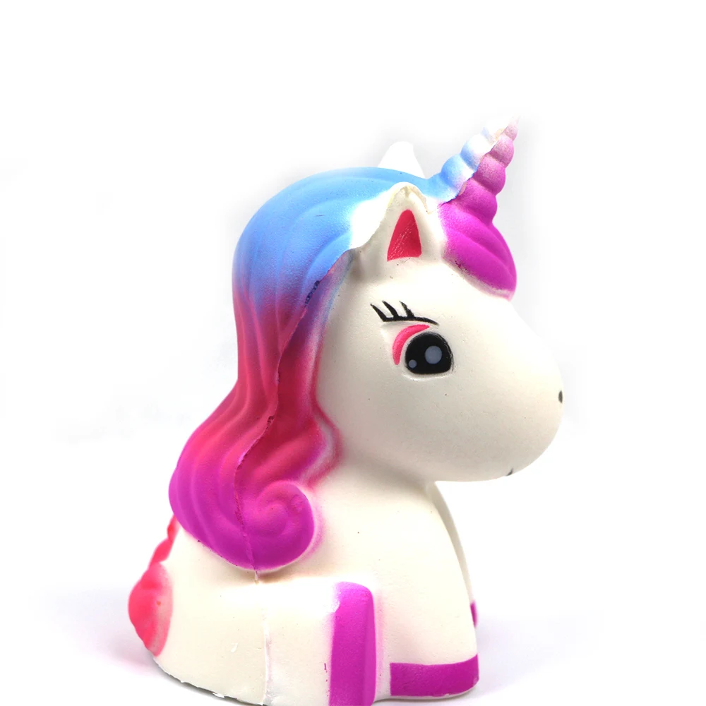 Manufacture Custom PU Foam Toy Unicorn Shape Stress Relief Slow Rising Squeeze Toy PU Squishies Stress Toys