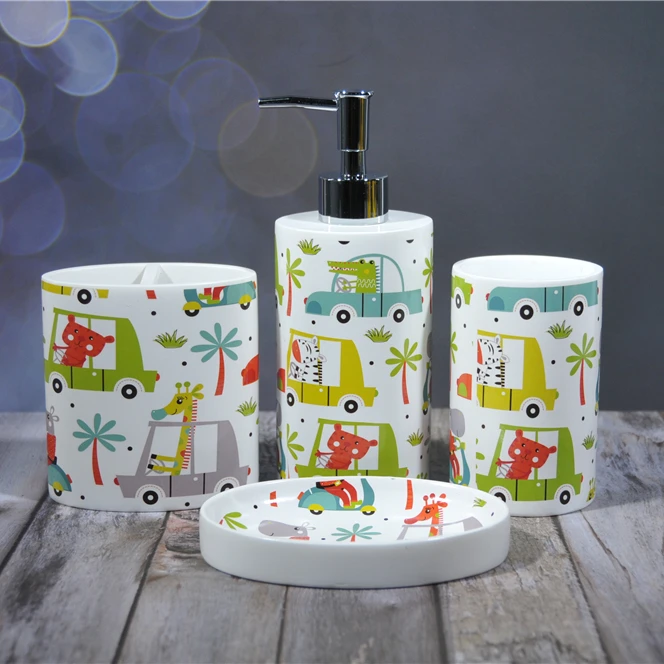 Ready to ship bathroom accessories Set four piece bath fittings for kids