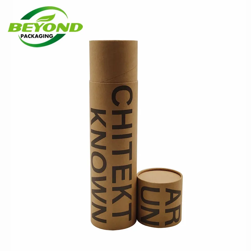 Customized Printing Biodegradable High Quality Brown Kraft Cylinder Tube For Clothing Packaging Craft Paper Clothes