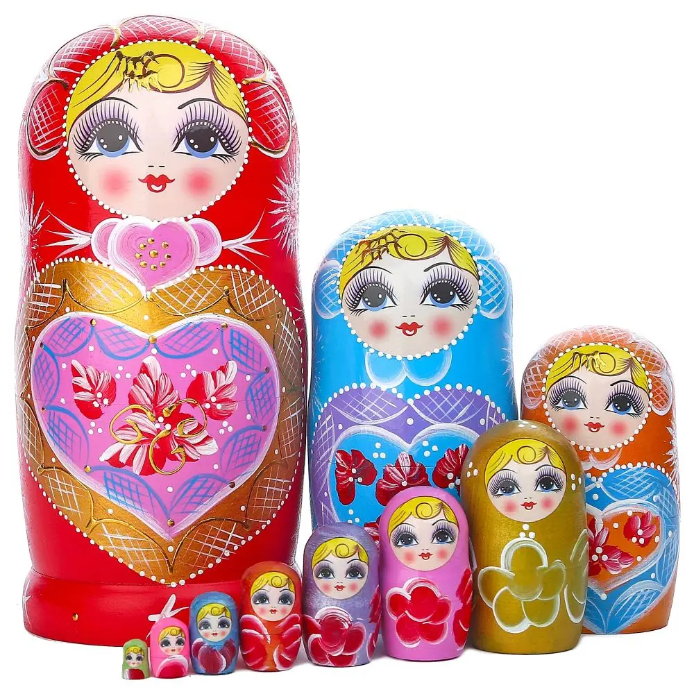 unique toy souvenir wooden matryoshka stacking russian dolls