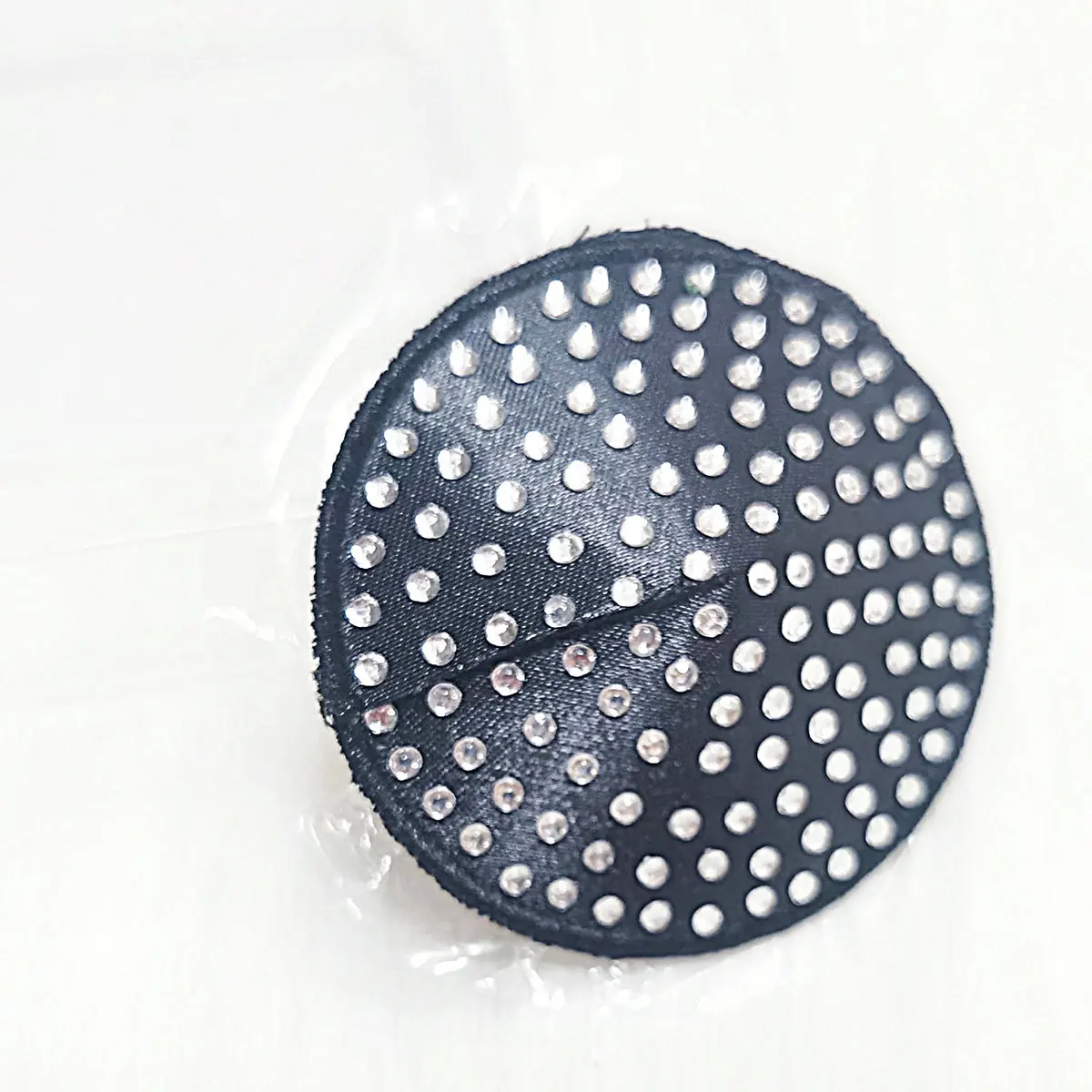 Girls Sexy Black Pasties Wholesale Reusable Waterproof Adhesive Breast Pasties Round Pretty Rhinestone Nipple Covers