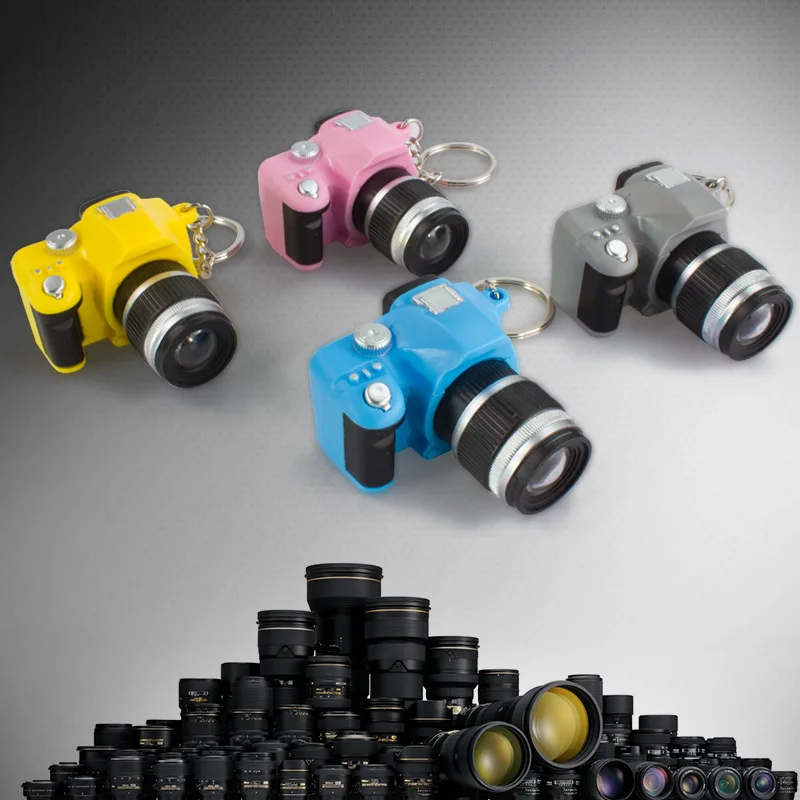 promotional Simulation Mini Camera Led Keychains Flashing Keyring For Kids Promotional Toys