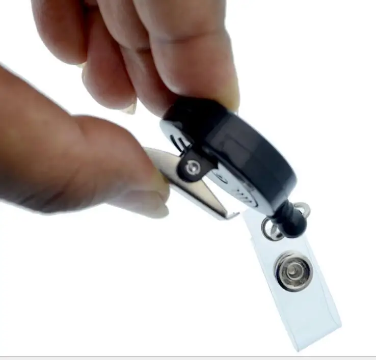 Retractable Badge Holder ID Card Holder Reel with SWIVEL-BACK Alligator Clip 360 Black