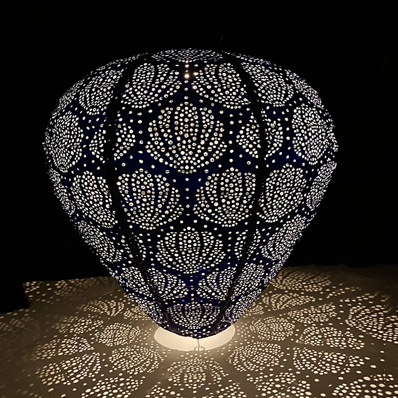 Nicro Pearl Wave Geometric Lace Pattern Waterproof LED Lamp Thick Paper Outdoor Solar Lantern Lights Garden Room Tyvek Lantern