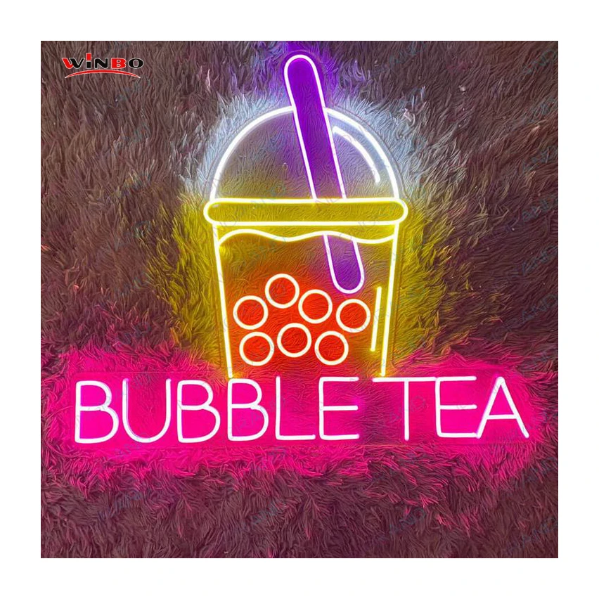 Winbo Wholesale custom neon sign led Wedding Party Decoration neon sign Custom bubble tea neon sign