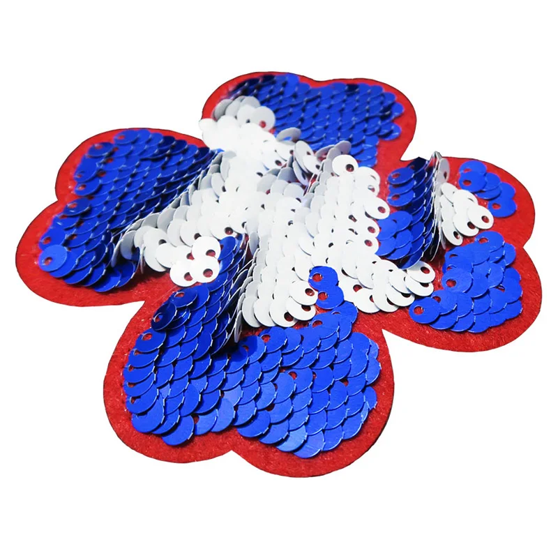 Bulk Sale Handmade Sequin Patches Glitter Personalise Design Sequin Felt Chenille Custom Rainbow Shape Patch For Jeans