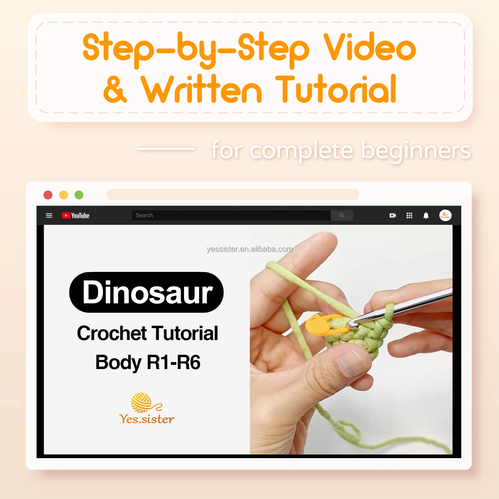 Cute Animals dinosaur DIY Crochet Kit for Beginner Pack for Adults and Kids crochet box kit kit de tricotage et de crochet