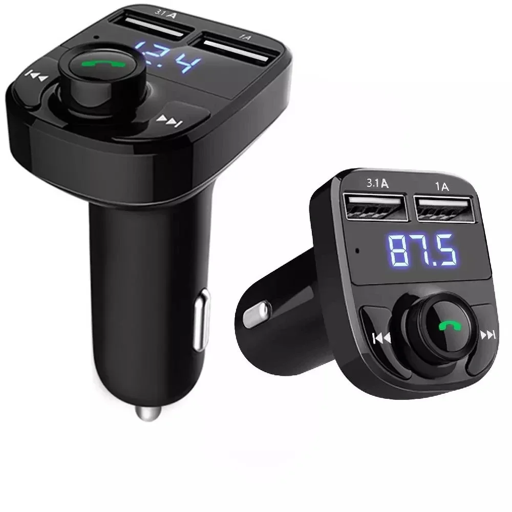 FM Transmitter BT Handsfree Car Kit Audio Receiver Car MP3 Player Dual USB Car Charger Support TF Card U Disk Play