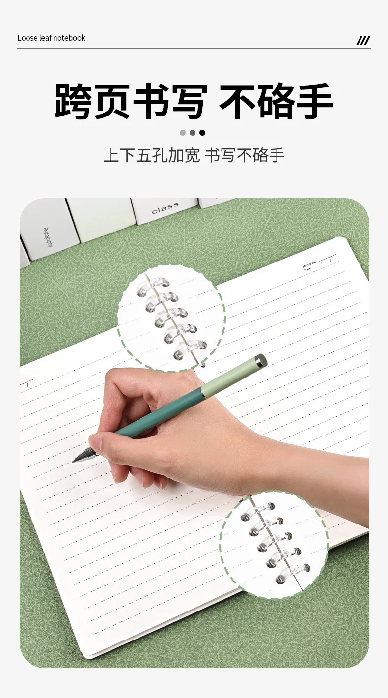 Retro soft leather loose leaf notebook creative detachable 5-hole binder with horizontal blank inner pages A 5/A4 notebook