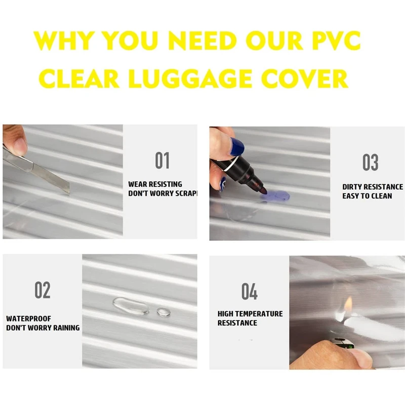 Favorable Price Clear Thick Wear Resistant Transparent Waterproof Dustproof Transparent Trolley Case Pvc Suitcase Cover