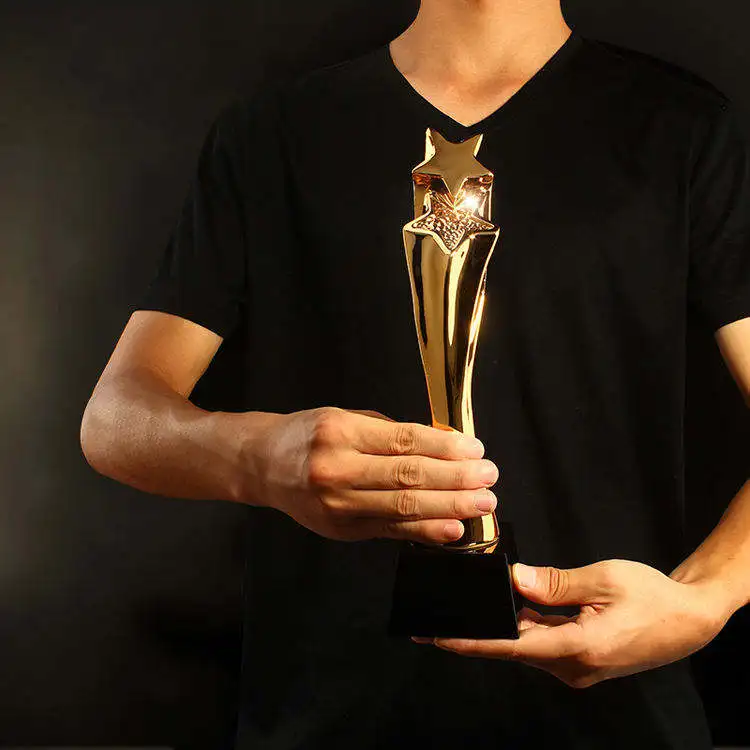 New 2023 Item Star resin award black crystal trophy for Souvenir
