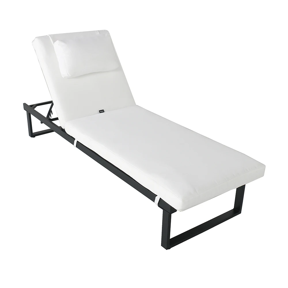 3 piece outdoor garden patio backyard hotel pooside foldable adjustable sun lounger sun bed