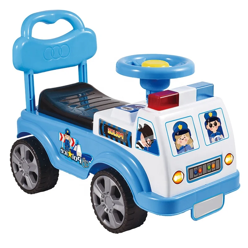 Police 4 wheel baby sliding car toy children drive car cartoon new police ride on car