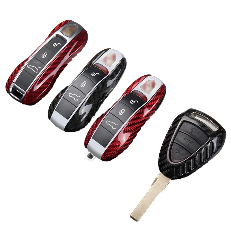 T-carbon Replace Car Key Cover Carbon Fiber Car Key Case Fit For Porsche series Macan Cayenne 991 992 911 918