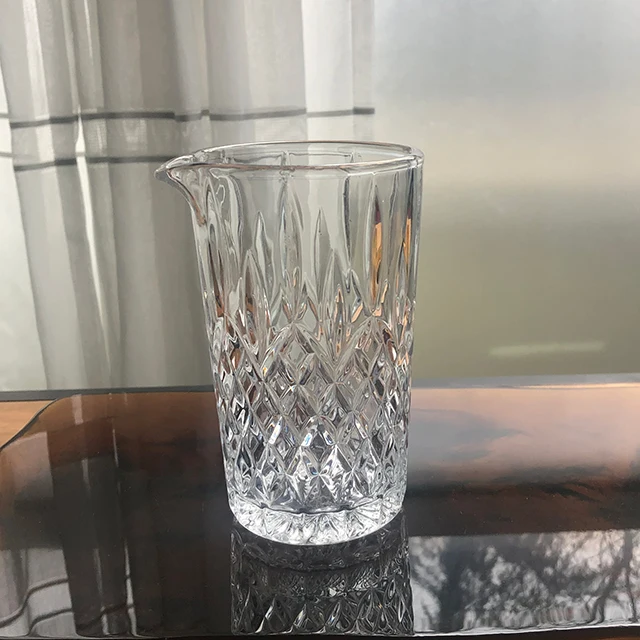 Thick Walls Etched Cocktail Mixing Glass Bar Tools Wine Pitcher For Stirring Drinks