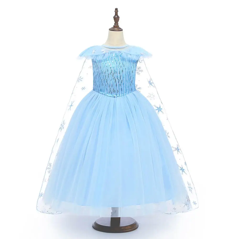 
children lace dress baby girls party princess dress elsa frozen 2 dress 