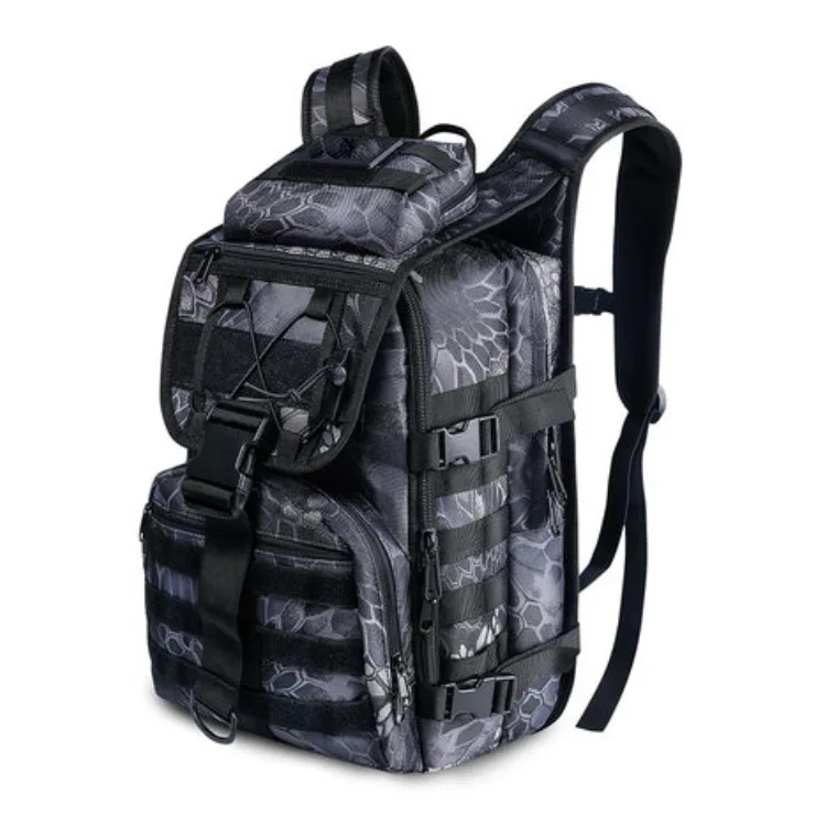Hot Multi-Functional Outdoor Tactics Backpack Large Capacity Waterproof Hiking Backpack Python Pattern Camouflage Backpack