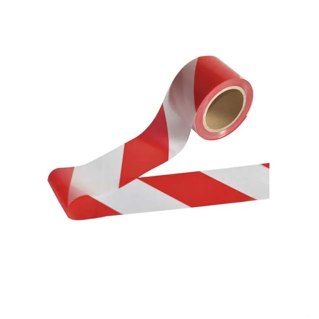 Factory supply red and white PE warning barrier tape on sale