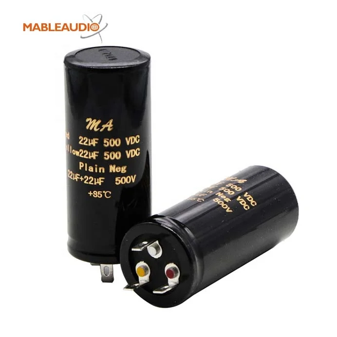 500V 22uF+22uF high Electrolytic capacitors Audio Electrolytic Double Capacitors