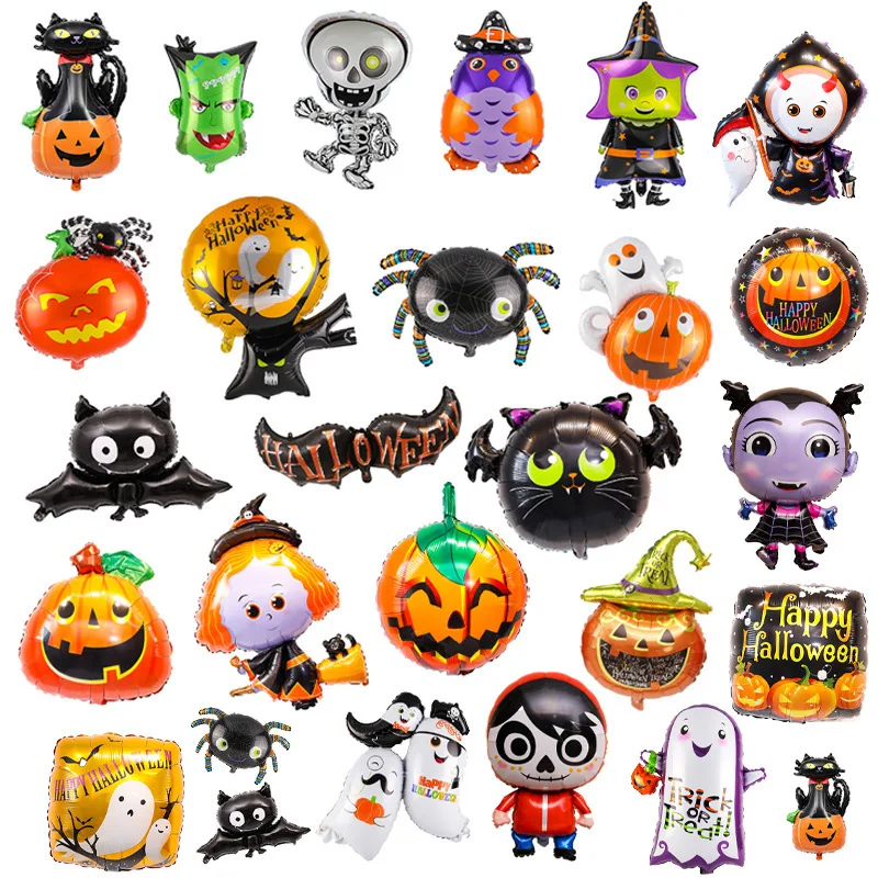 2024 large size Halloween Theme Foil Balloon Cartoon Vampire Witch Demon Carnival Ghost Festival Party Decoration Balloon