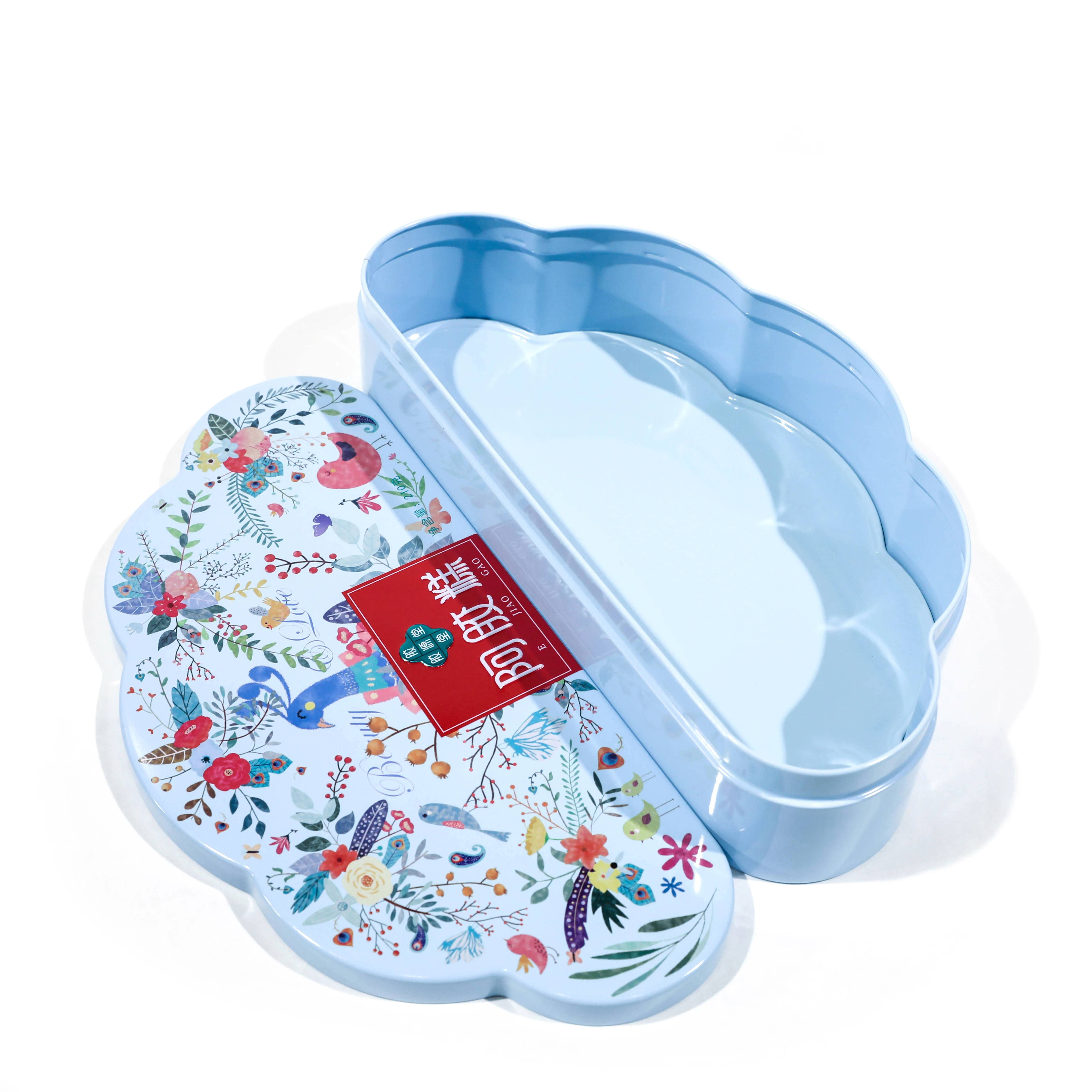 
Sweet Happiness flowers Shape Bride Wedding Candy Box Iron Tin Case 