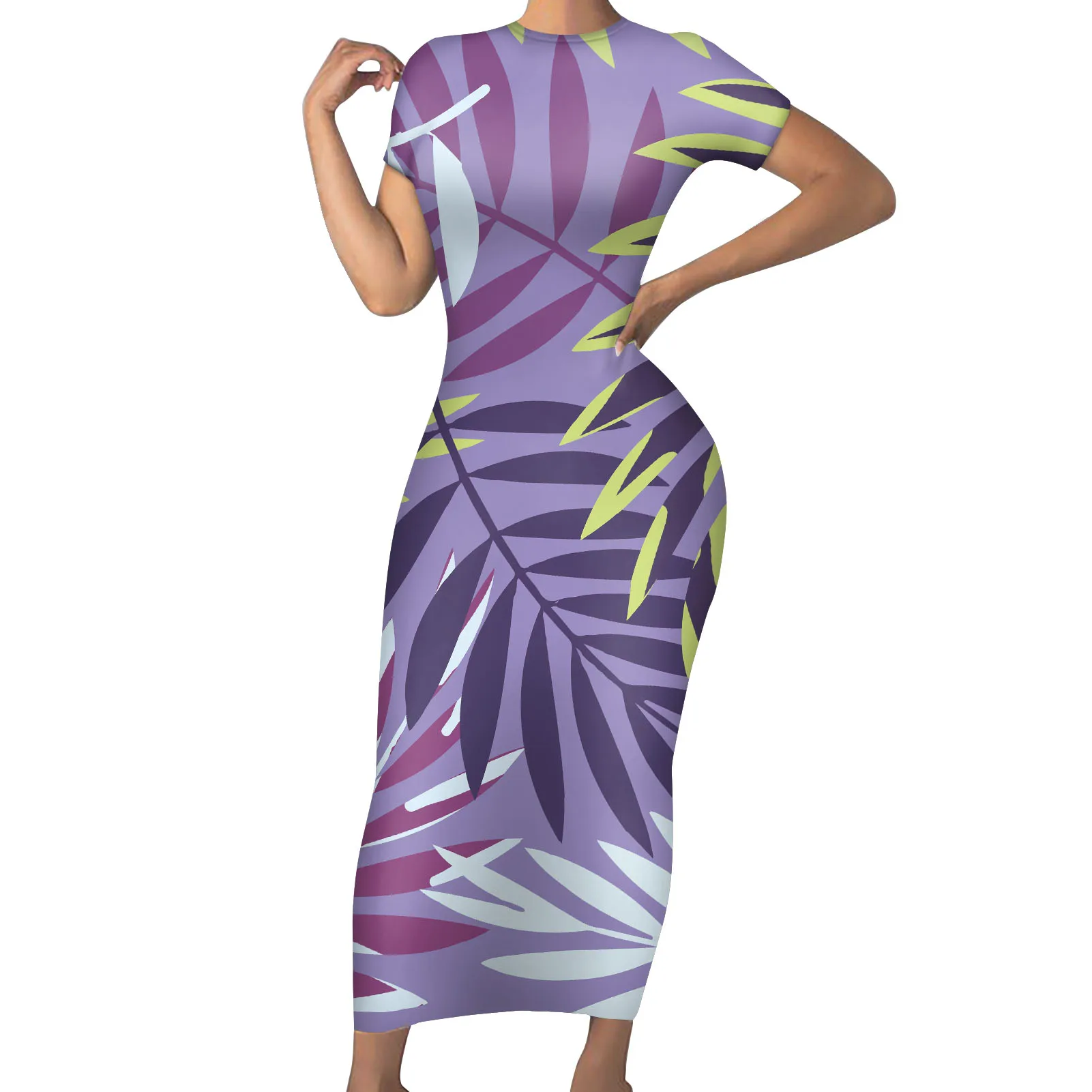  Светло-голубое женское платье с цветочным принтом в гавайском стиле сексуальное облегающее одежда большого размера для полных женщин длинное