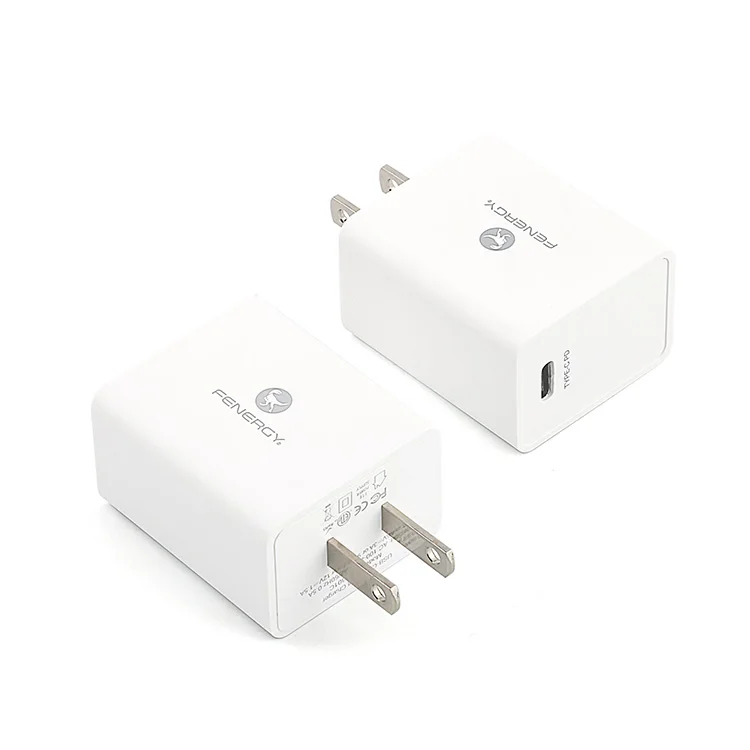 
Single Port USB-C PD Travel Charger 18W 5V 9V 12V 3A 2A 1.5A Wall Charger with ETL FCC and DOE Certification 
